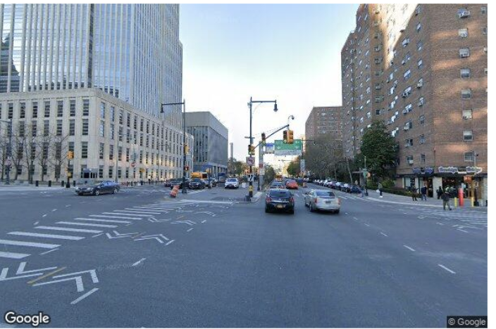 Street view showing Tillary - Brooklyn Bridge Blvd intersection with segmentation
